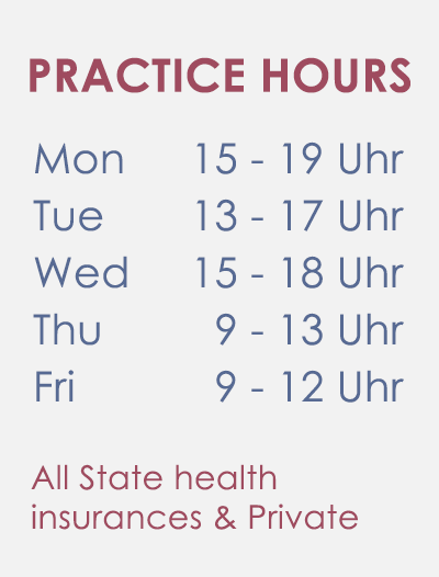 Practice hourss Dr. Bettina Ehrhardt-Felkl